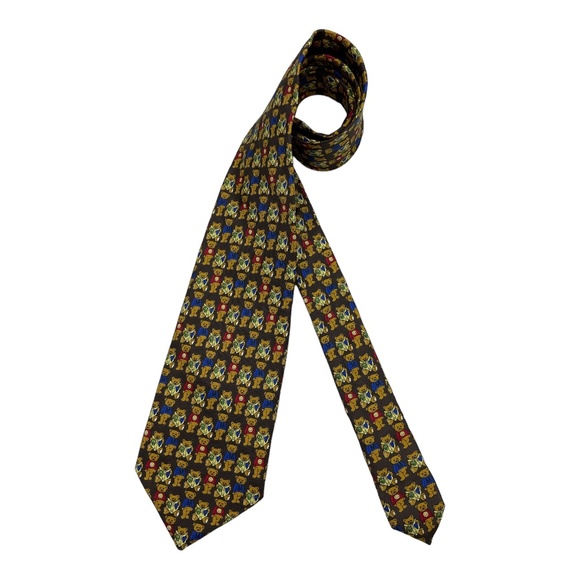 MOSCHINO Gray Bear LUXURY Tie ITALY - Picture 1 of 4